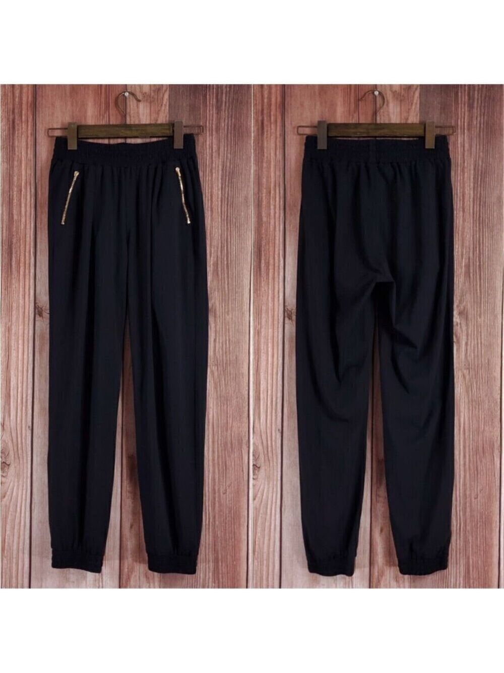 *READ* Aday Hail Yes Joggers Womens Size Small Black Pull On Pants Stretch